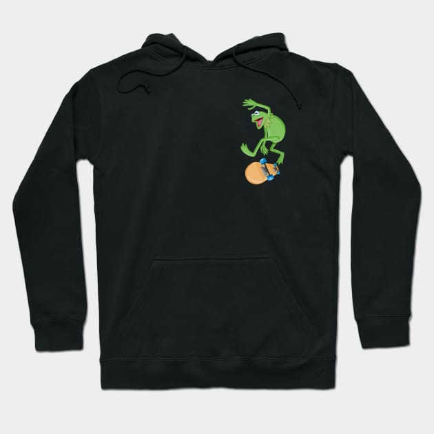 Kermit Skateboarding- pocket Hoodie by AbigailBrown